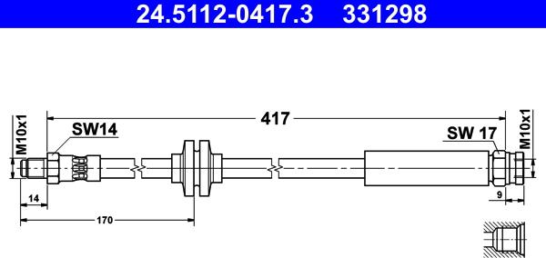 ATE 24.5112-0417.3 - Tubo flexible de frenos www.parts5.com