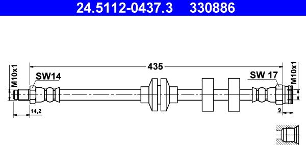 ATE 24.5112-0437.3 - Tubo flexible de frenos www.parts5.com