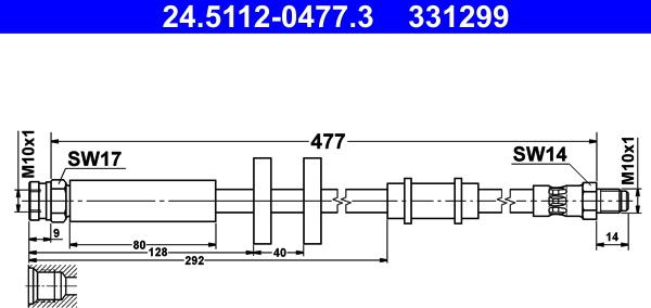 ATE 24.5112-0477.3 - Tubo flexible de frenos www.parts5.com