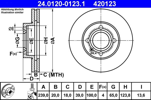 ATE 24.0120-0123.1 - Brake Disc www.parts5.com