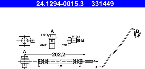 ATE 24.1294-0015.3 - Przewód hamulcowy elastyczny www.parts5.com