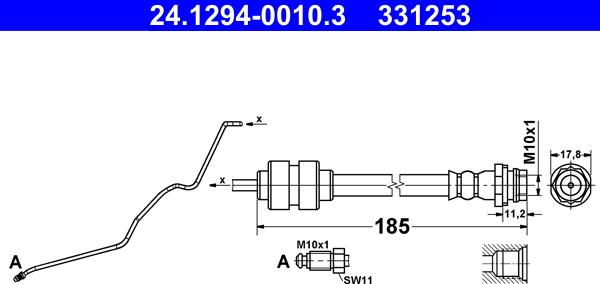 ATE 24.1294-0010.3 - Przewód hamulcowy elastyczny www.parts5.com
