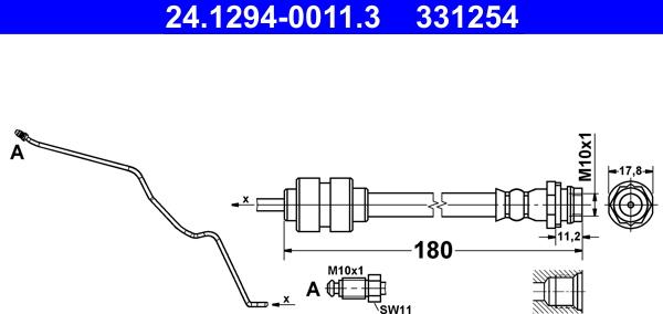 ATE 24.1294-0011.3 - Przewód hamulcowy elastyczny www.parts5.com