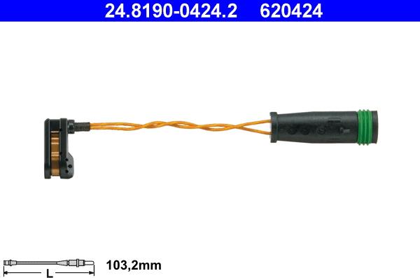ATE 24.8190-0424.2 - Warning Contact, brake pad wear www.parts5.com