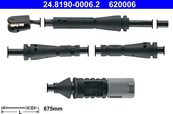 ATE 24.8190-0006.2 - Сигнализатор, износ тормозных колодок www.parts5.com