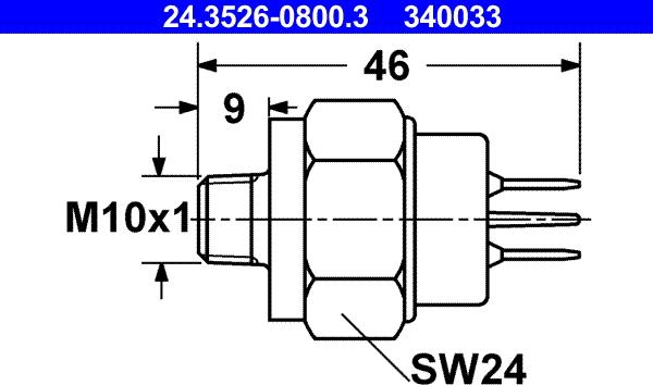 ATE 24.3526-0800.3 - Interrupteur des feux de freins www.parts5.com