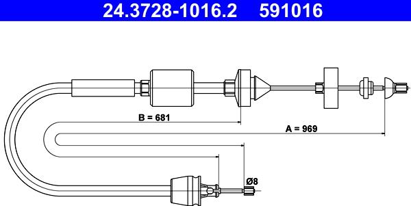 ATE 24.3728-1016.2 - Clutch Cable www.parts5.com