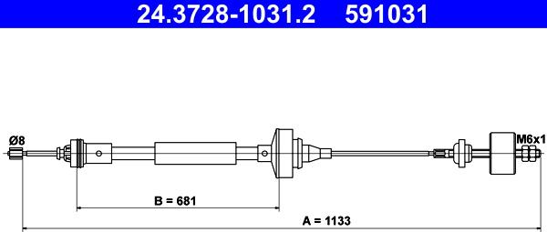 ATE 24.3728-1031.2 - Clutch Cable www.parts5.com