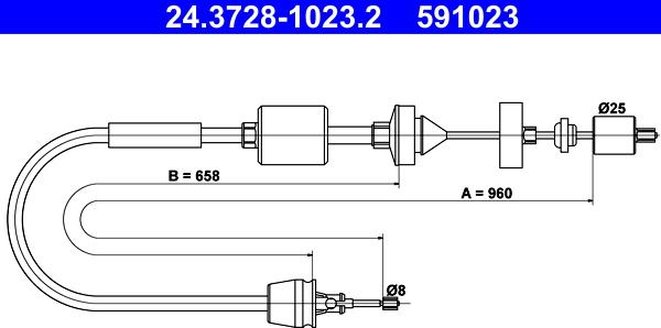 ATE 24.3728-1023.2 - Clutch Cable www.parts5.com