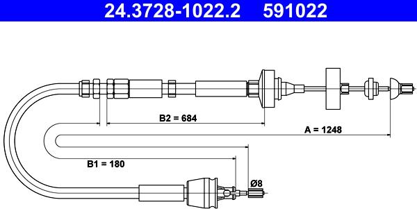 ATE 24.3728-1022.2 - Clutch Cable www.parts5.com