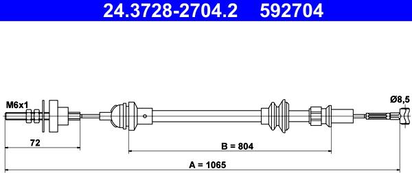 ATE 24.3728-2704.2 - Clutch Cable www.parts5.com