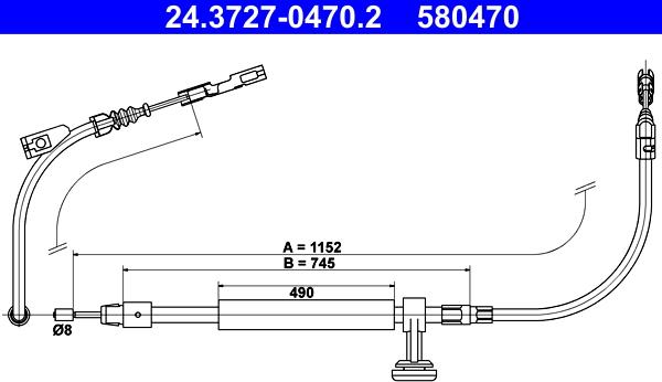 ATE 24.3727-0470.2 - Cable, parking brake www.parts5.com