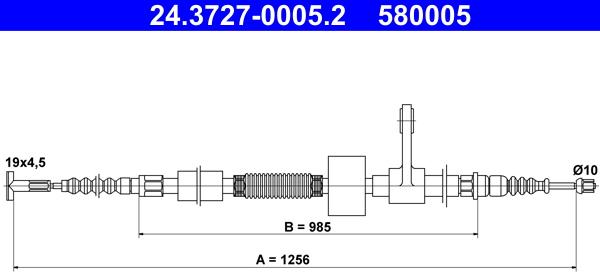 ATE 24.3727-0005.2 - Cable, parking brake www.parts5.com