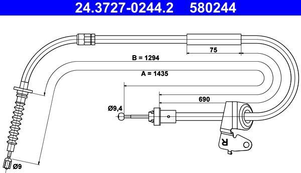ATE 24.3727-0244.2 - Cable, parking brake www.parts5.com