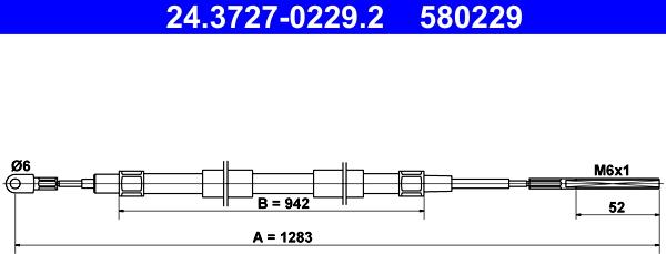 ATE 24.3727-0229.2 - Cable, parking brake www.parts5.com