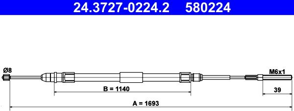 ATE 24.3727-0224.2 - Cable, parking brake www.parts5.com