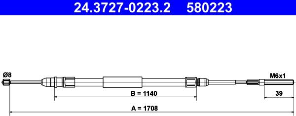 ATE 24.3727-0223.2 - Cable, parking brake www.parts5.com