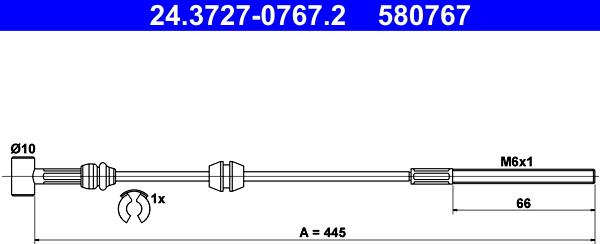 ATE 24.3727-0767.2 - Cable, parking brake www.parts5.com