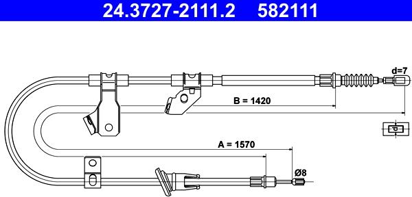 ATE 24.3727-2111.2 - Cable, parking brake www.parts5.com