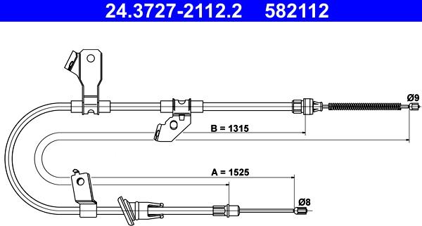 ATE 24.3727-2112.2 - Cable, parking brake www.parts5.com