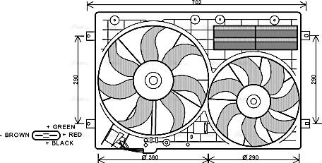 Ava Quality Cooling VN7529 - Fan, radiator www.parts5.com