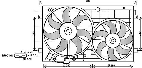Ava Quality Cooling VN7528 - Fan, radiator www.parts5.com