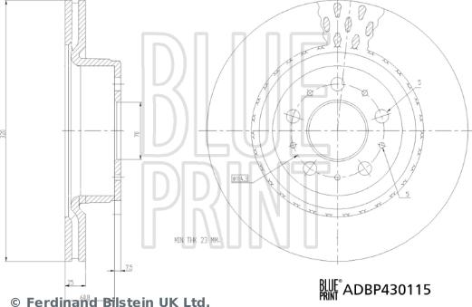 Blue Print ADBP430115 - Brake Disc www.parts5.com
