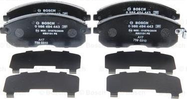 BOSCH 0 986 494 443 - Brake Pad Set, disc brake www.parts5.com