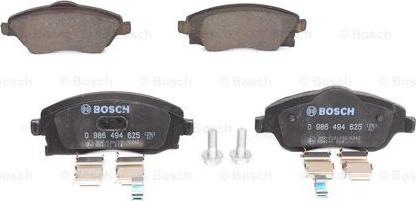 BOSCH 0 986 494 625 - Brake Pad Set, disc brake www.parts5.com