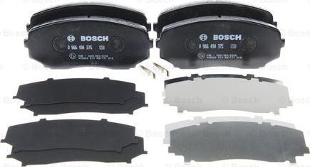 BOSCH 0 986 494 375 - Brake Pad Set, disc brake www.parts5.com