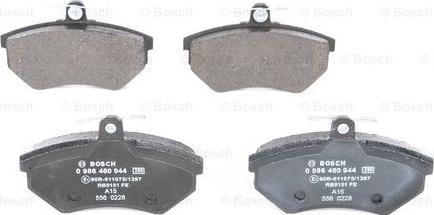 BOSCH 0 986 460 944 - Brake Pad Set, disc brake www.parts5.com