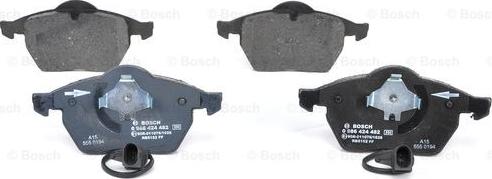 BOSCH 0 986 424 482 - Brake Pad Set, disc brake www.parts5.com