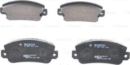 BOSCH 0 986 424 098 - Brake Pad Set, disc brake www.parts5.com