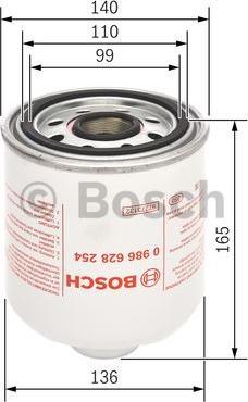 BOSCH 0 986 628 254 - Air Dryer Cartridge, compressed-air system www.parts5.com