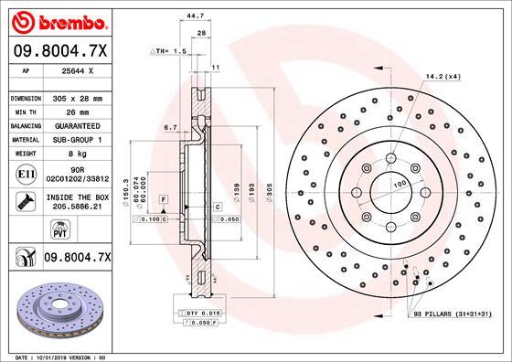 Brembo 09.8004.7X - Brake Disc www.parts5.com