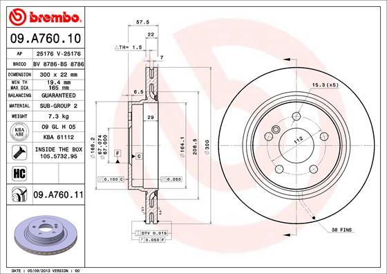 Brembo 09.A760.11 - Brake Disc www.parts5.com