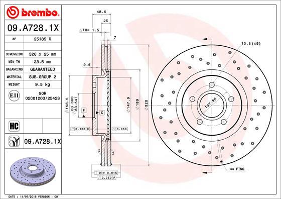 Brembo 09.A728.1X - Brake Disc www.parts5.com