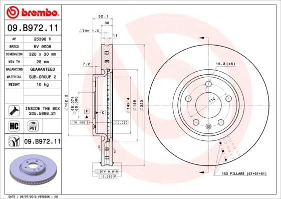 Brembo 09.B972.11 - Brake Disc www.parts5.com