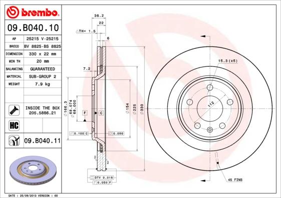 Brembo 09.B040.11 - Brake Disc www.parts5.com