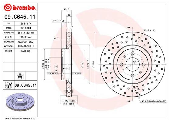 Brembo 09.C645.11 - Brake Disc www.parts5.com