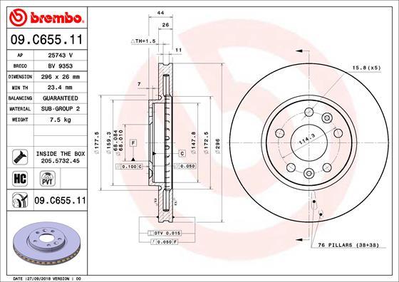 Brembo 09.C655.11 - Brake Disc www.parts5.com