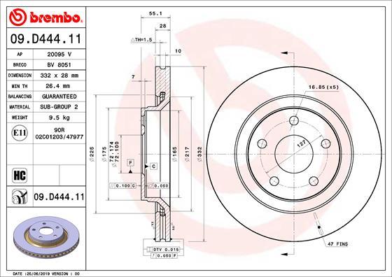 Brembo 09.D444.11 - Brake Disc www.parts5.com