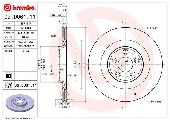 Brembo 09.D061.11 - Brake Disc www.parts5.com
