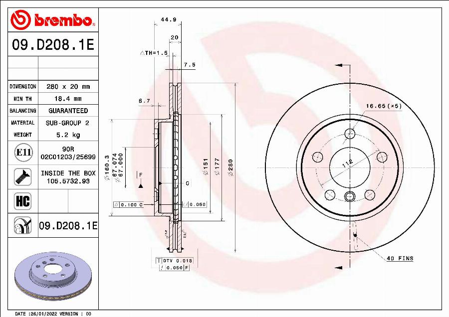 Brembo KT 08 011 - Brake Set, disc brakes www.parts5.com