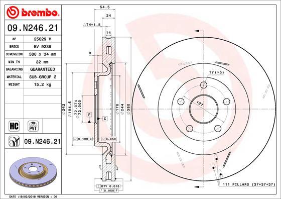Brembo 09.N246.21 - Brake Disc www.parts5.com