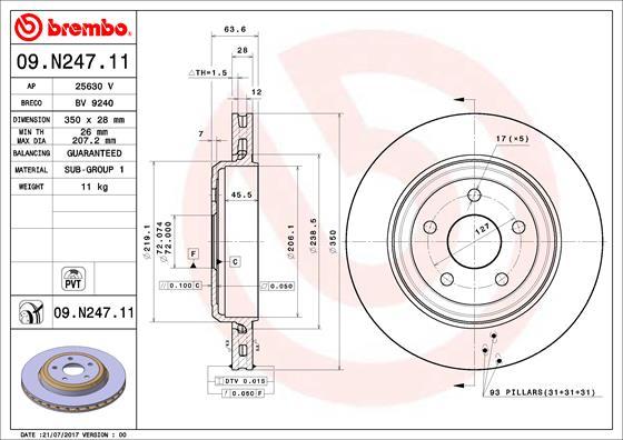 Brembo 09.N247.11 - Brake Disc www.parts5.com