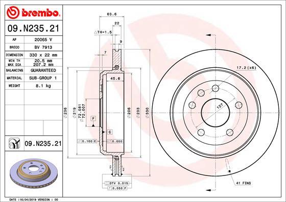 Brembo 09.N235.21 - Brake Disc www.parts5.com