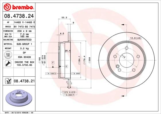 Brembo 08.4738.21 - Brake Disc www.parts5.com