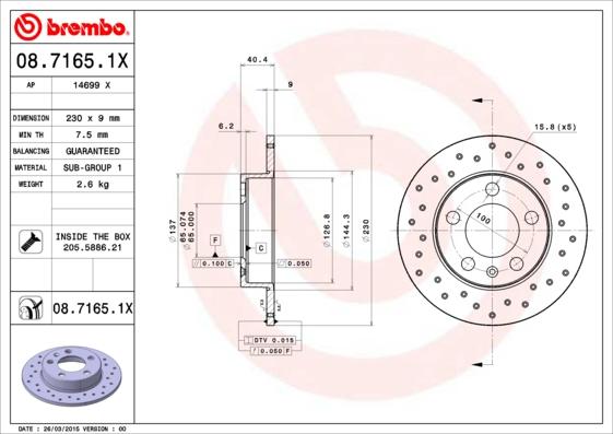 Brembo 08.7165.1X - Brake Disc www.parts5.com