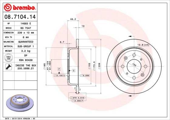Brembo 08.7104.14 - Brake Disc www.parts5.com